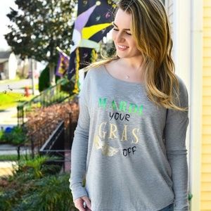 Gray Women Mardi Your Gras Off shirt